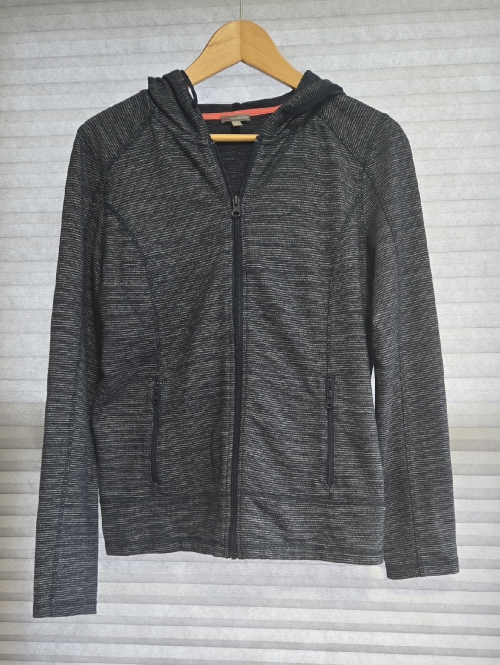 Talbots Women's Heathered Black Zip-Up Hoodie